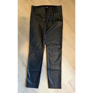 David Lerner Vegan Leather Pants Black Mid Rise Sm Edgy Bold Elegant